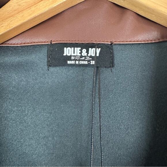 Fashion Nova Jolie & Joy Button Down Faux Leather Top Chocolate Brown 3X NWT - Picture 3 of 9
